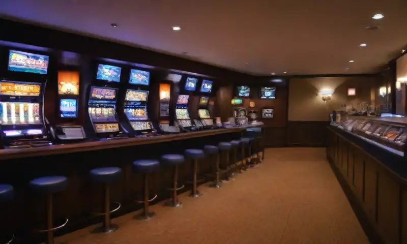 Una animada casa de apuestas con modernos equipos
